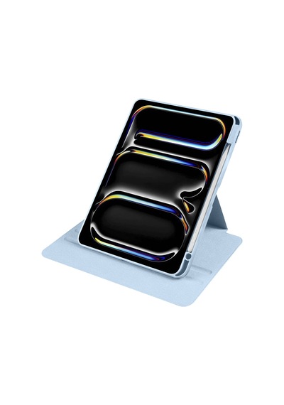 Apple Uyumlu iPad  Pro 11 2025 M5 Kılıf Mkst Termik Kalem Bölmeli Dönebilen Standlı Kılıf - Pembe Tablet Kılıfı