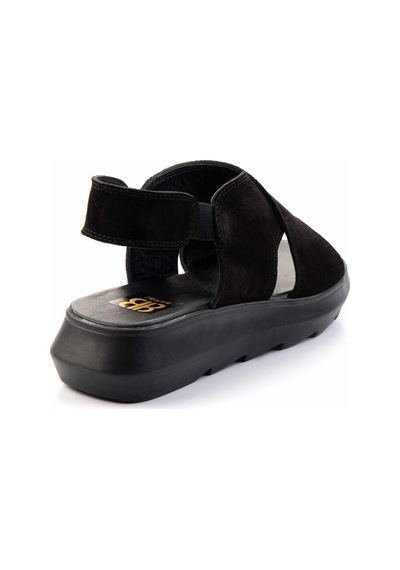 Bambi Siyah Leather Kadın Sandalet K05379071402 Siyah