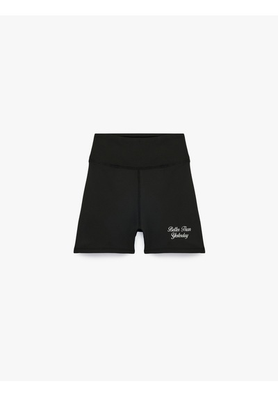 Koton Yüksek Bel Slim Fit Baskılı Spor Tayt Siyah 6sak40297nk