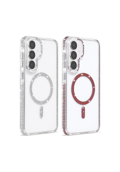 Maks Technology Galaxy Uyumlu S25 Fe Kılıf M-safe Şarj Özellikli Mkst Tera Silikon Kapak - Mürdüm