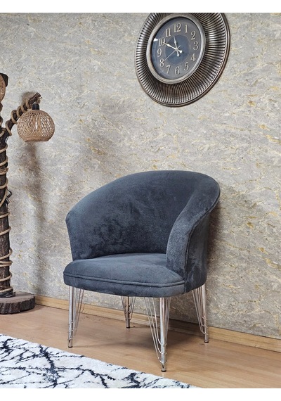 Zafir Tekli Teddy Krom Kaplama Telli Ayak Çay Seti Koltuk Tekli Berjer , Balkon, Salon, Ofis Fume