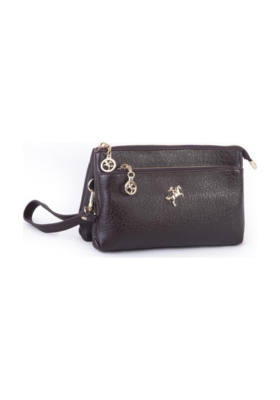Nas Bag Kadın Çapraz Ve Clutch Çanta Bilek Ve Çapraz Askılı 24x15 Cm Kahve Victoria
