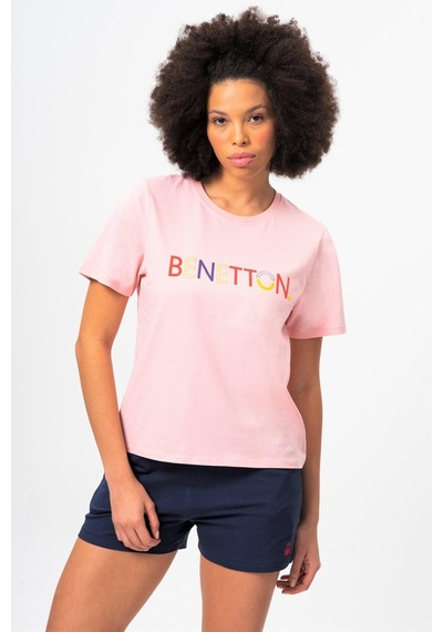 Benetton Bnt-w20382-23y Kadın T-shirt Bnt-w20382-r1398 Pudra