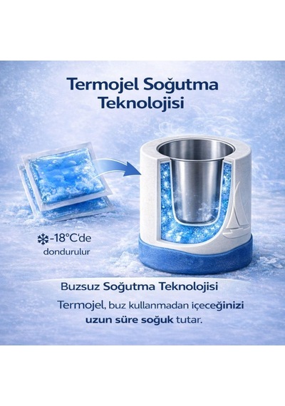 Ehlikeyf Tek Kadeh Beyaz/kaymaz Silikon Taban,termojelli Soğutucu,marin,tekne,güverte Diğer