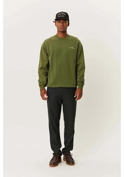 Daily Paper Kaliteli Crew Sweatshirt - Minimalist Tasarım Ve Rahat Brushed Iç İle Şıklık Yeşil