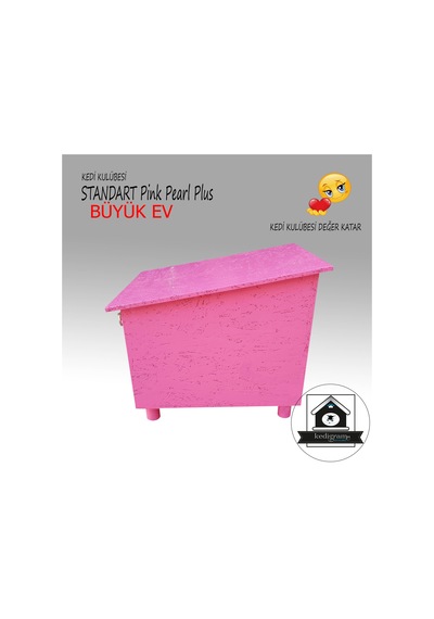Kedigram Kedi Kulübesi Standart Pink Pearl Plus Kedi Evi Yağlı Boyalı