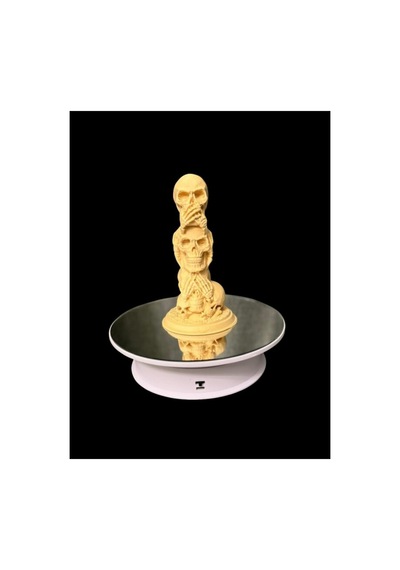 3d 3 Bilge Kafatası Ahşap Filament Dekoratif - Hediyelik Figür