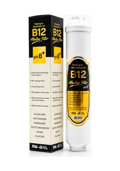 Car-fil Su Arıtma Cihazı B12 Vitamin Alkali Su Arıtma Filtresi Ph 8+ Mineral Destekli Inline Filtre