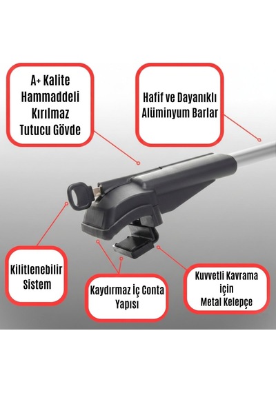 Mercedes ML SUV W164 2006-2011 için Ara Atkı Tavan Barı , Araç Üstü Ekipman Taşıma Barı Gri 2 Adet