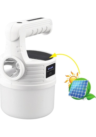 Mobgift Güneş Enerjili Kamp Lambası 2000 Lümen Süper Parlak, 5 Aydınlatma Modlu,usb İle Şarj Edilebilir Dış Mekan,asılabilir Beyaz