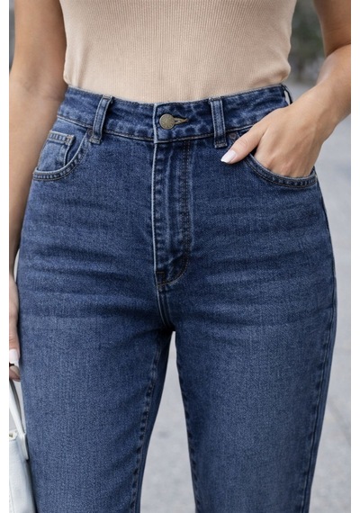 Cedy Denim Kadın Yüksek Bel Soho Boyfriend Jean C599 Mavi