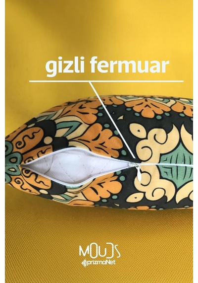 Tr 4'lü Desenli Kırlent Kılıfı Su Geçirmez Silinebilir Dijital Baskılı Bahçe Dekorasyon Set12 Diğer