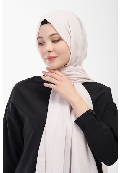 Manolyaşal İslamic Hijab Aerobin Caz Şal Pudra