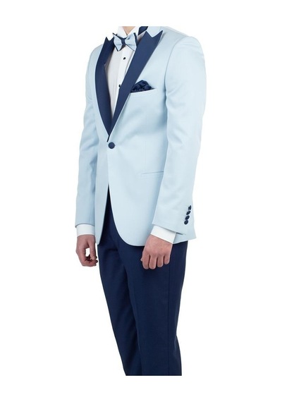 İmza Koyu Mavi Saten Kırlangıç Yaka Astarlı 6 Drop Slim Fit Dar Kesim Smokin Damatlık 1001190163-Mavi İmza Koyu Mavi Saten Kırlangıç Yaka Astarlı 6 Drop Slim Fit Dar Kesim Smokin Damatlık 1001190163-Mavi