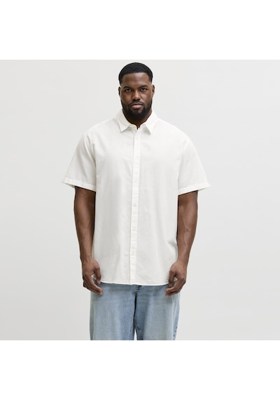 Jack & Jones Büyük Beden Kisa Kollu Gömlek - Breeze - 12294285 Beyaz
