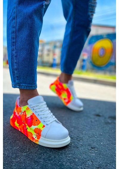 Ch254 Cbt Pittura Erkek Ayakkabı 535 Neon Turuncu / Sıyah Yağmur Çok Renkli