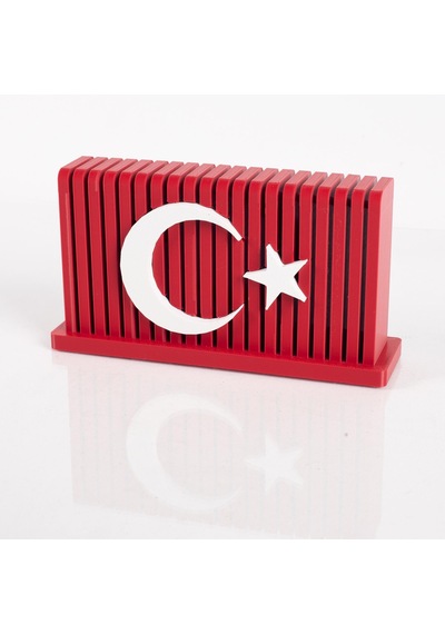 Kırmızı Beyaz 3d Türk Bayrağı Biblosu Ofis Masa Üstü Bayrağı İş Yeri Hediyesi