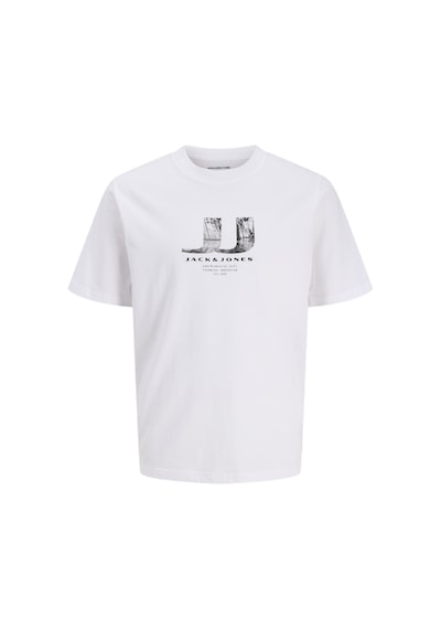 Jack & Jones Erkek Gögüs Logo Baskili Tisört- Dust - 12297849 Beyaz
