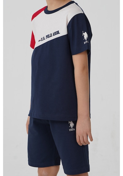 U.s. Polo Assn. 2407 %100 Pamuk Cepli Erkek Çocuk Şort Pijama Takım Lacivert