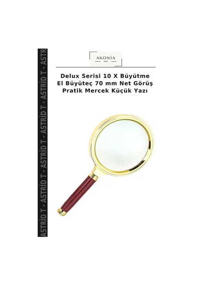 Delux Serisi 10 X Büyütme El Büyüteç 70 Mm Net Görüş Pratik Mercek Küçük Yazı
