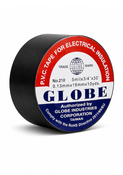 Globe 10 Lu Pvc Elektrik Bandı Siyah İzolasyon Ve Dekoratif Sabitleme Bandı 10 Adet