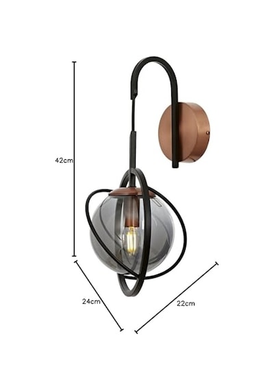 Ap-60291-1bsy Siyah Boyalı Aplik E14 Metal Cam 22x24cm 10 Parça Siyah