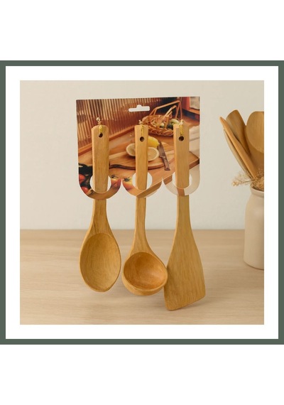 Bezos Bambu Ahşap Mutfak Servis Seti 3 Parça 27/27/32 Cm Bzstk