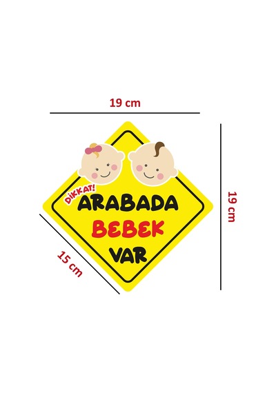 Arabada Bebek Var Sticker Oto Araba Sticker 19 X 19 Cm