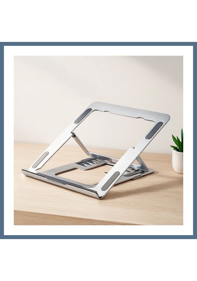 Buradabulabilirsin Katlanabilir Alüminyum Laptop Stand 6 Açılı Gümüş Bbz