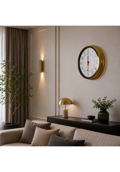 Büro Ev Ofis Hediyesi İçin 40cm Golden Metal Takvimli Duvar Saati Diğer
