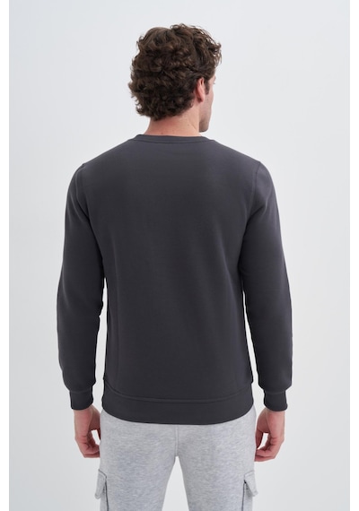 Cazador 56150 Erkek Bisiklet Yaka Sweatshirt Antrasit