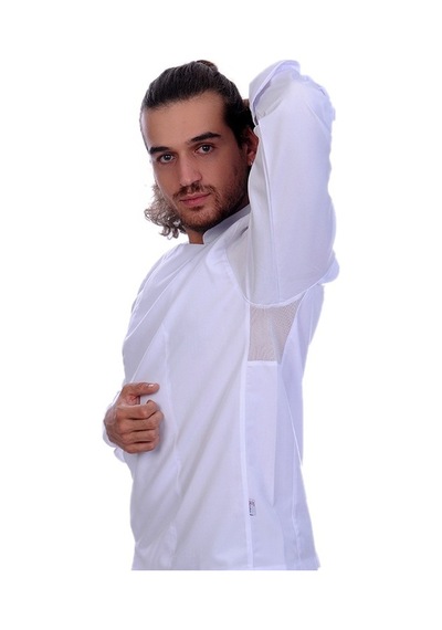 Unisex Aşçı Ceket Koltuk Altı Fileli Beyaz