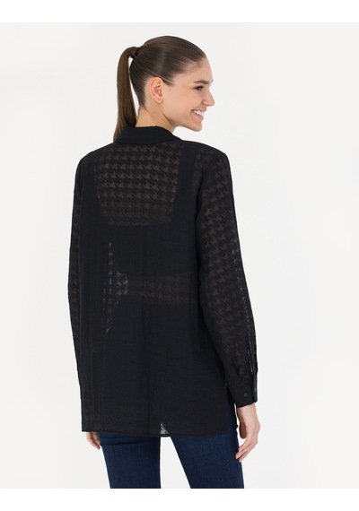 Pierre Cardin Kadın Siyah Gömlek Desenli 50273146-vr046 Siyah