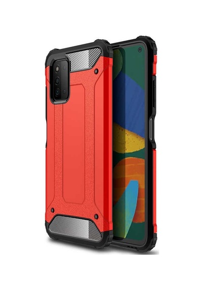 Kilifone - Samsung Uyumlu Galaxy A03s - Kılıf Çift Katman Zırh Tank Crash Military Kapak - Kırmızı