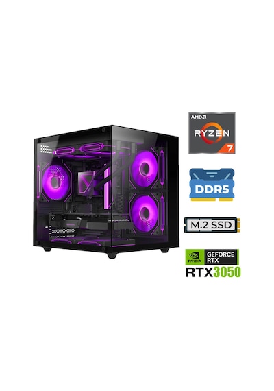 Xaser ELITE-X30 R7-7800X3D 16 GB 1 TB M.2 NVMe SSD RTX3050 Free Dos Masaüstü Oyuncu Bilgisayarı