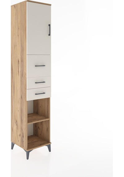 Hyperion Dolap 3 Raflı 3 Çekmeceli Tek Kapaklı 44x44x221 Çam-aytaşı Atlas Çam