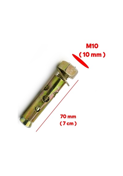 8 Adet Saplamalı Gömlek Çelik Dübel M10x70 Mm Raf Montaj Bağlantı Zemin Monte Tavan Asma Aparat