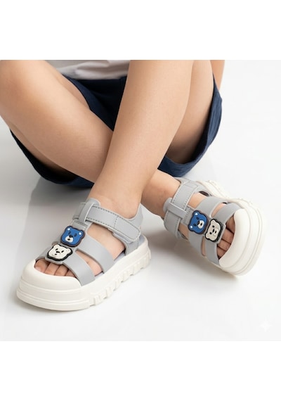 Kindep Kids Kaymaz Taban Çocuk Sandalet Gri