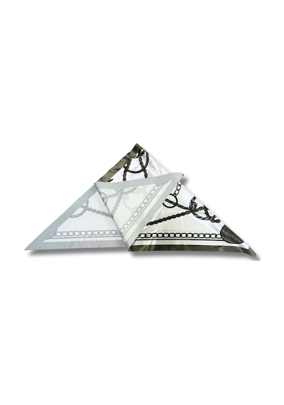 Tarzını Seç Zincir Desenli Haki Üçgen Fular Bandana Estacraft - 100x45 Cm