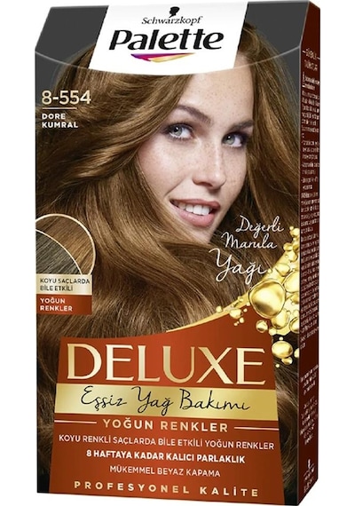 Palette Deluxe Kit Saç Boyası 8 - 554 Dore Kumral