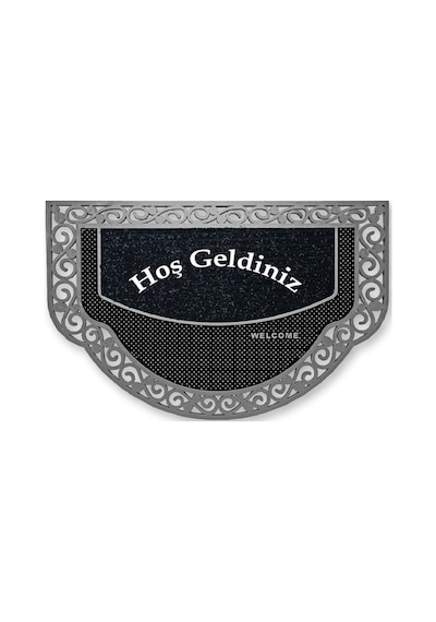Dekoratif Dış Kapı Yıkanabilir Toz Alıcı Halı Kapı Önü Paspası Hoş Geldiniz Yazılır Gümüş