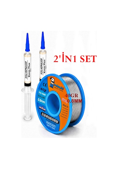 Mechanic Ty-v668 0,8 Mm 40 G Lehim Teli Ve 5 Cc 2in1 Krem Flux Seti St03