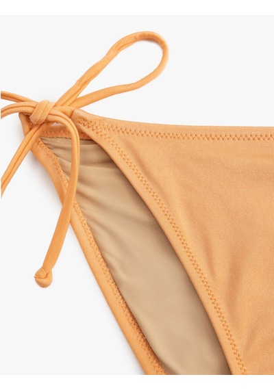 Koton Astarlı Parlak Yanları Bağlamalı İpli Bikini Altı Turuncu 5sak00044mm Turuncu