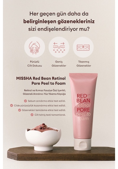 Missha Retinol Ve Kırmızı Fasulye Özlü Gözenek Arındırıcı Yıkama Köpüğü 120 ML