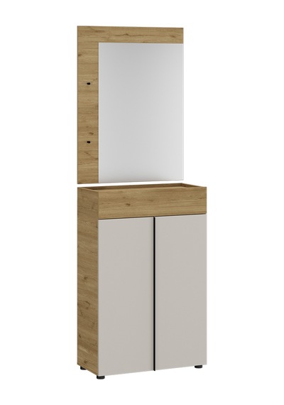 Porto 2 Askılı Aynalı Vestiyer Panosu - Florida Meşe 72x97x3 Cm