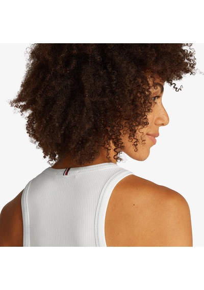 Tommy Hılfıger Tommy Hilfiger Slim 5x2 Rib Tank Kadın Beyaz T-shirtdüzww0ww38635