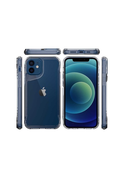 Apple Uyumlu iPhone 12 Kılıf Case, Transparent Smooth Hard Protective Cover