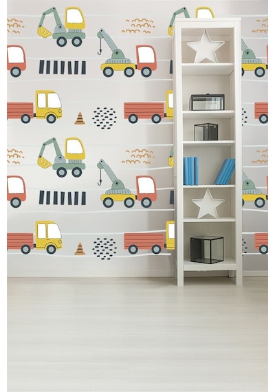 Şirin İş Makineleri Temalı 20 Parça Çocuk Ve Bebek Odası Dekoratif Duvar Sticker Seti Figür 2