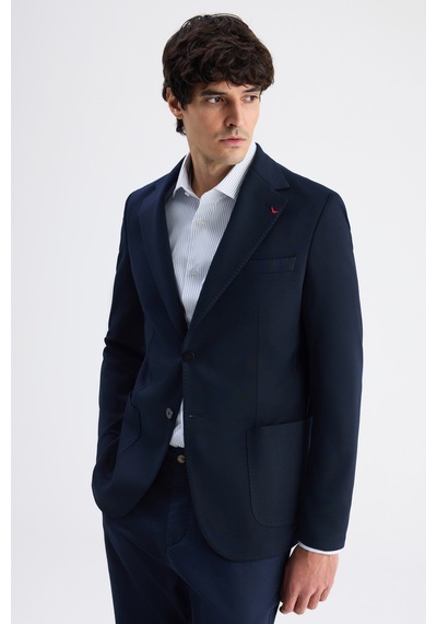D's Damat Ds Damat Regular Fit Lacivert Armürlü Kumaş Ceket 6hc04m415494m 101