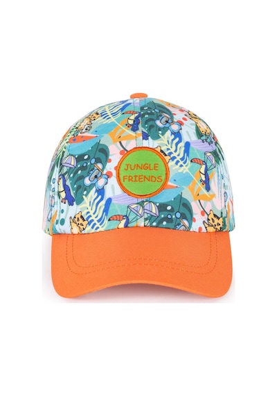 Milk & Moo Jungle Friends 4-6 Yaş Erkek Çocuk Şapkası - Turuncu, Nakışlı, Ayarlanabilir Yazlık